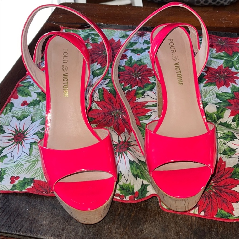 Vero Cuoio hot pink heels shoes size 8 worn once
